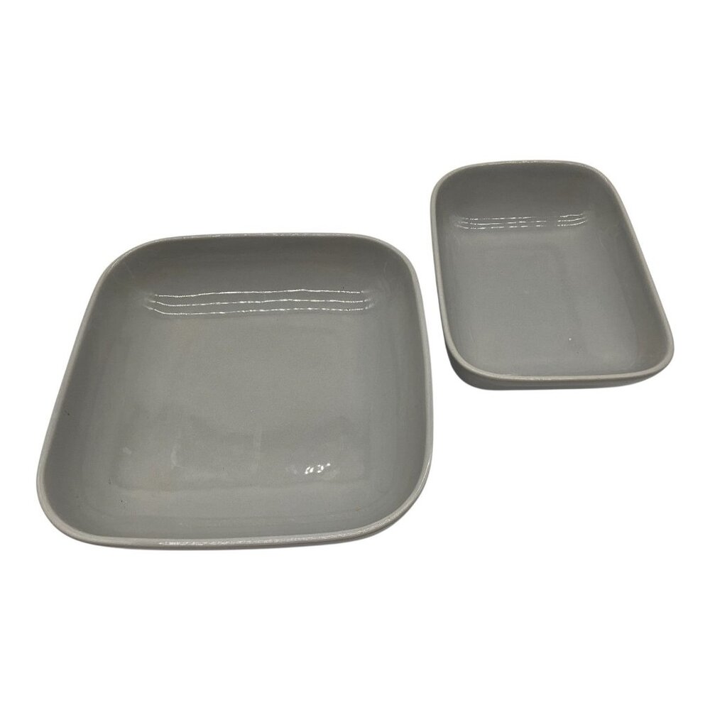 Franciscan 1950s Vintage Tiempo Grey Oval Serving Bowl, Set of 2 MCM Collectible